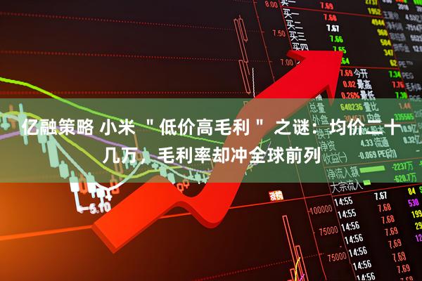 亿融策略 小米 ＂低价高毛利＂ 之谜：均价二十几万，毛利率却冲全球前列