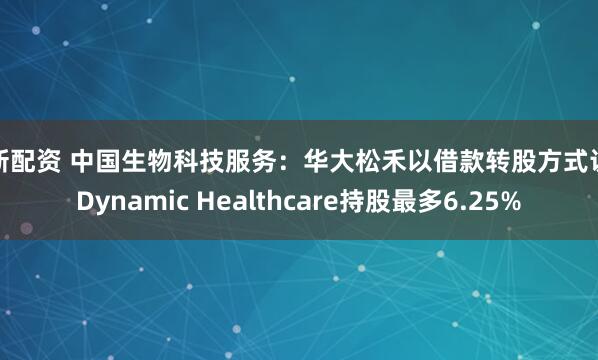 亚新配资 中国生物科技服务：华大松禾以借款转股方式认购Dynamic Healthcare持股最多6.25%